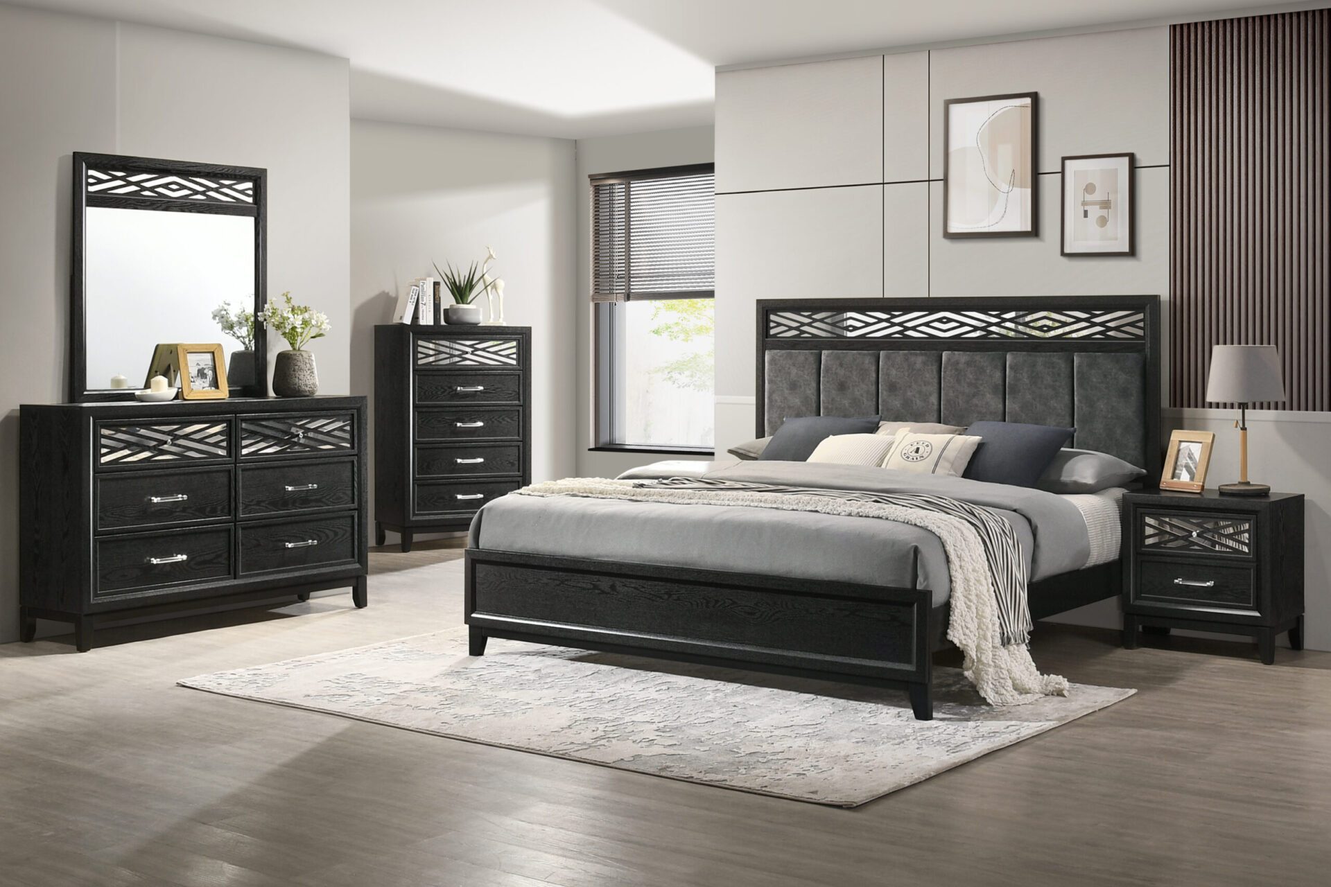 Obsidian Black Bedroom Collection