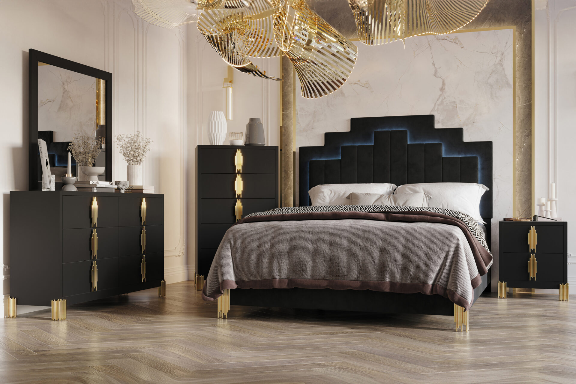 00-2034 Empire Bedroom - Black