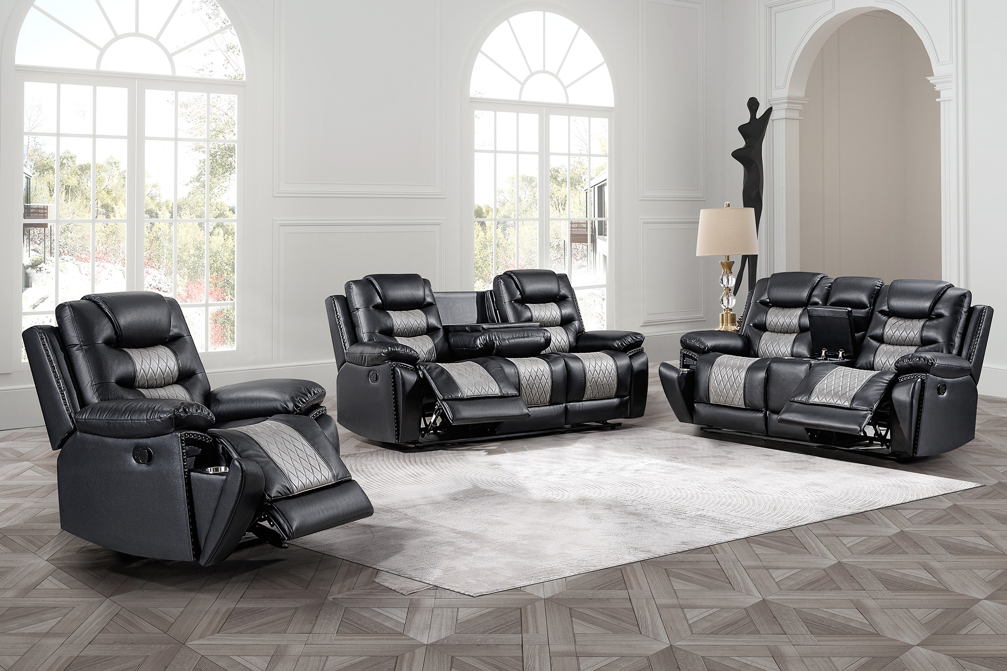 BLACKLIVEⅣ VIP席特典セット モクレン Midnight-Madness Onyx Living Room Set Signature Design | Furniture
