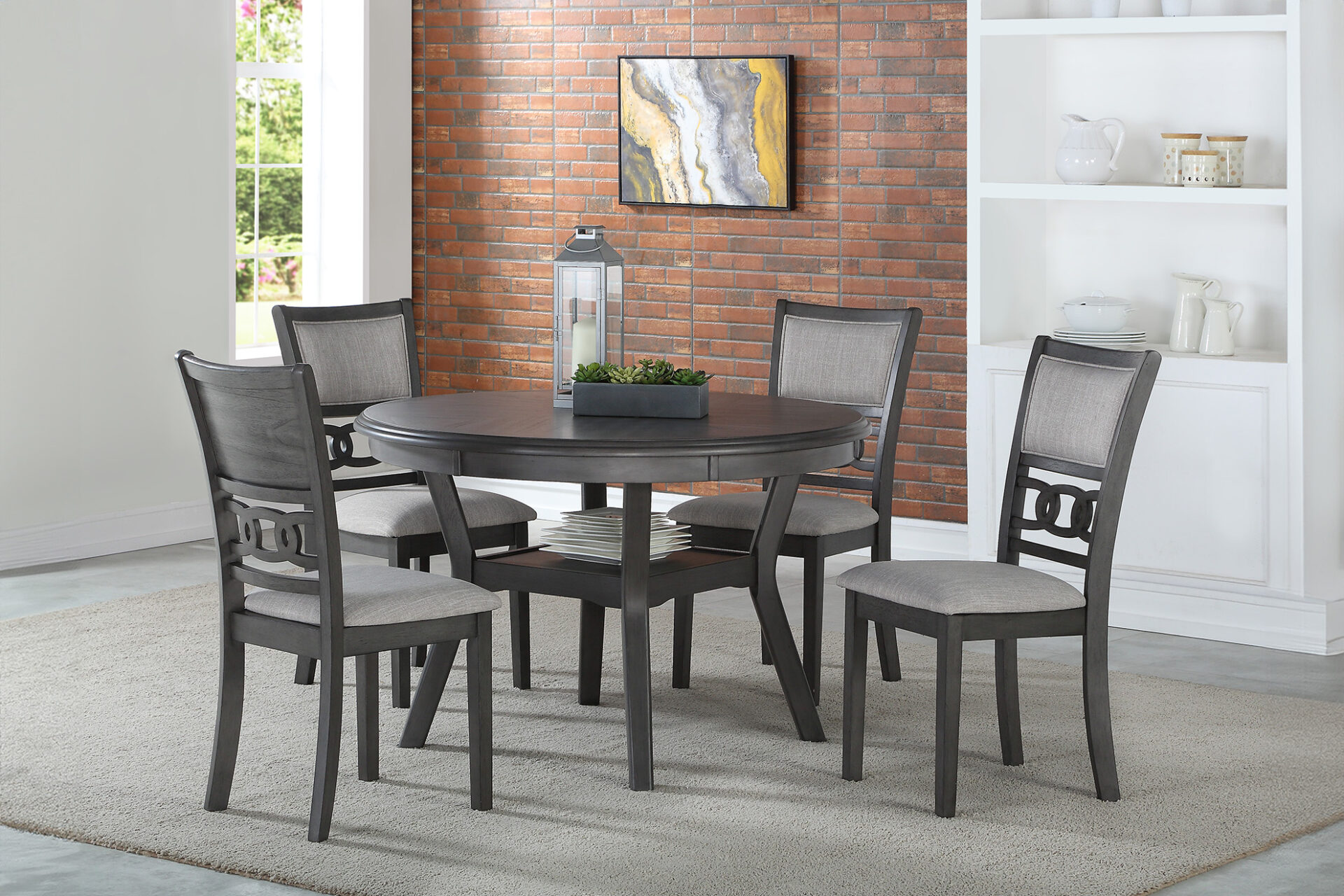 D1701-50S-GRY Gia Dining Round - Gray