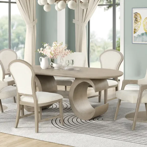 Gwendolyn Dining Set with Oval Table and 6 Chairs by New Classic Furniture